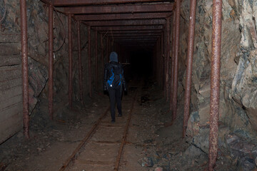 Fototapeta na wymiar Old abandoned tram tunnel under the Brno Castle Hill