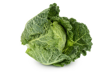 Savoy cabbage isolated on white background with clipping path and full depth of field