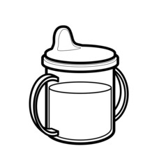 baby infant sippy sipper cup bottle lineart