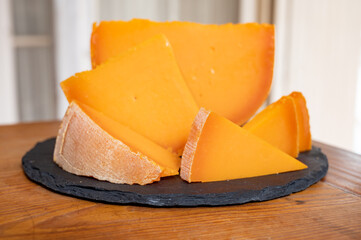 Cheese collection, French cheese mimolette made from cow milk