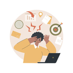 Stress abstract concept vector illustration. Acute mental disorder, work related anxiety, stress management technique, overworking, psychologist service, physical health risk abstract metaphor.