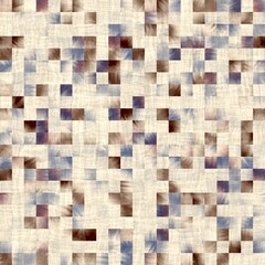 Seamless square tile faux wall mosaic pattern for surface design and print. High quality illustration. Detailed ornate grid repeat swatch.