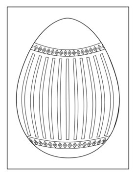 Easter Coloring Book Pages for Kids. Coloring book for children. Easter Eggs.