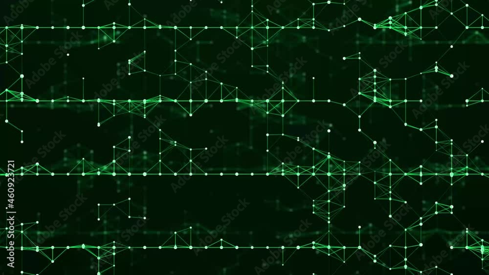 Leinwandbilder Abstract background. Matrix code. Network or digital connection. Cyber structure. Gradient technology background. Seamless loop. 3d rendering