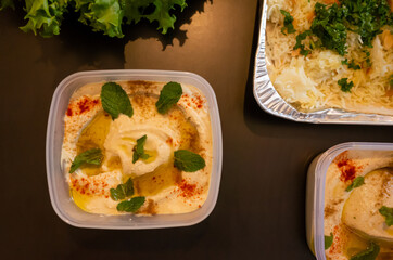 homemade middle eastern food: hummus cooked in japan