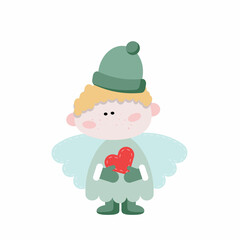 Christmas angel with a heart
