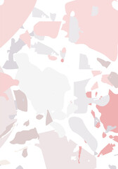 Terrazzo modern abstract template. Pink and grey