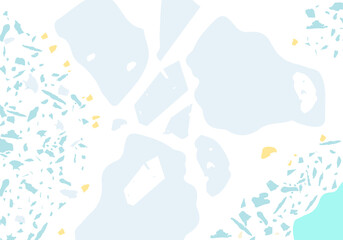 Terrazzo modern abstract template. Blue texture