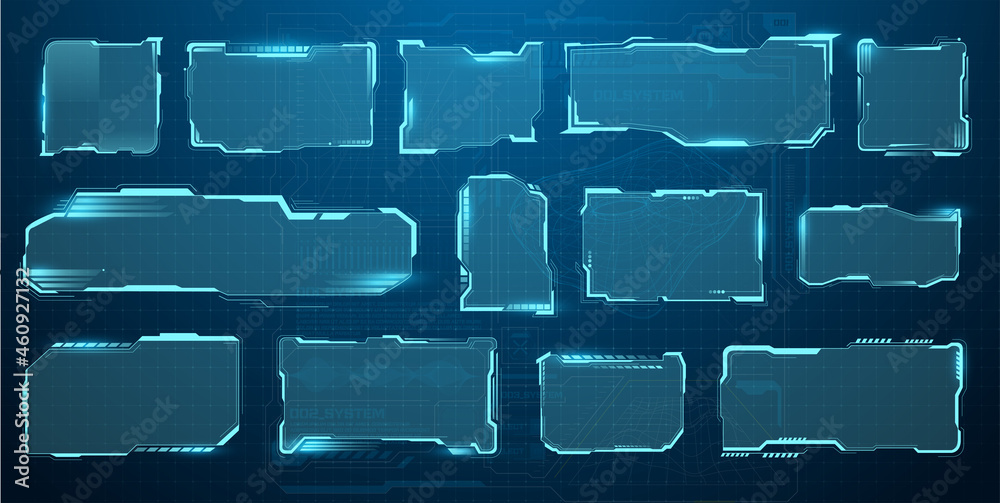 Leinwandbilder sci fi modern futuristic user interface square. hologram high tech screen, modern interface window. 
