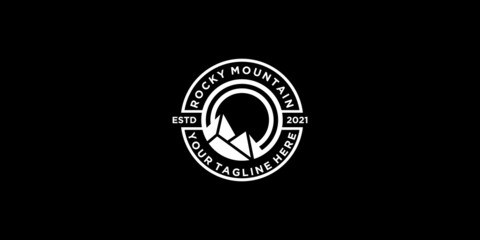 rock mountains vintage design logo inspiration