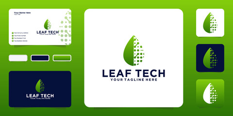 leaf design inspiration in technology and business cards