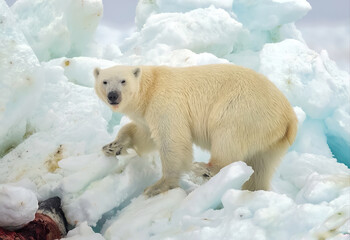 Polar Bear with dead Narwhal © Thomas