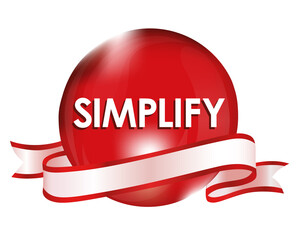 simplify in red sphere and ribbon illustration