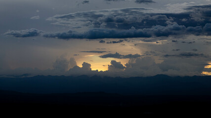 sunset over the city