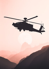 Fototapeta na wymiar American attack helicopter in flight