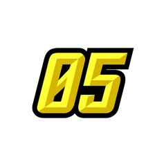 Creative modern logo design racing number 05
