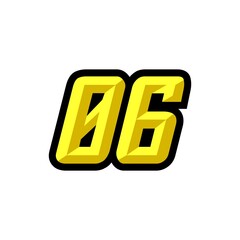 Creative modern logo design racing number 06