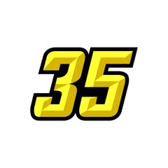 Creative modern logo design racing number 35