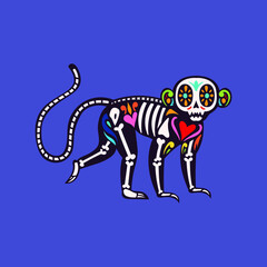 Monkey Dia de muertos, Day of the dead