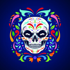 Dia de Los muertos skull head