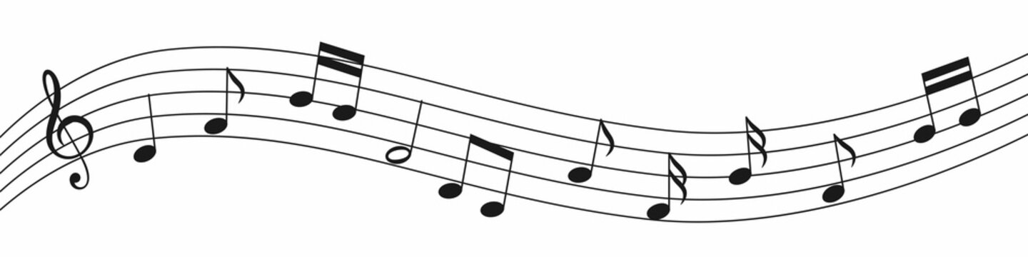 Vector illustration of music notation. Musical symbols on the stave
