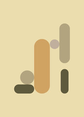 Abstract simple orange, gray shapes background