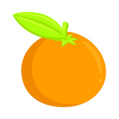 Tangerine Fruit Sign Emoji Icon Illustration. Orange Vector Symbol Emoticon Design Clip Art Sign Comic Style.