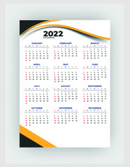 New modern calendar design template 2022