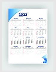 New modern calendar design template 2022