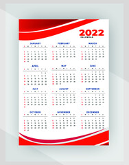 New modern calendar design template 2022