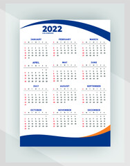 New modern calendar design template 2022
