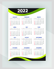 New modern calendar design template 2022