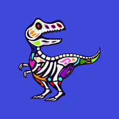 T-Rex Dia de muertos, day of the dead