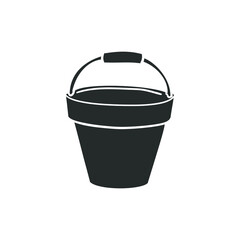 Cube Pot Icon Silhouette Illustration. Garden Tools Vector Graphic Pictogram Symbol Clip Art. Doodle Sketch Black Sign.