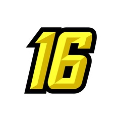 Creative modern logo design racing number 16