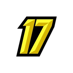 Creative modern logo design racing number 17