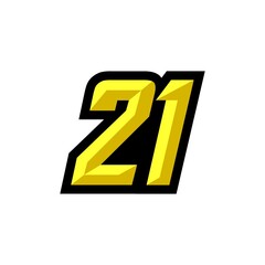 Creative modern logo design racing number 21