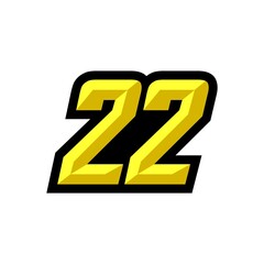 Creative modern logo design racing number 22