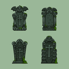 Gravestone, scary halloween theme spooky