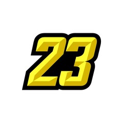 Creative modern logo design racing number 23