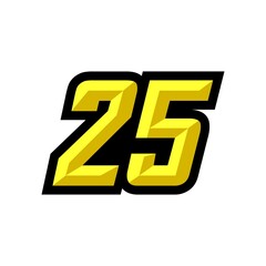 Creative modern logo design racing number 25