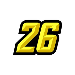 Creative modern logo design racing number 26