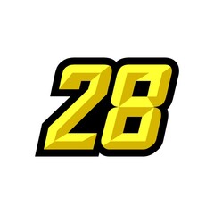 Creative modern logo design racing number 28