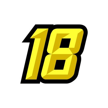 Creative modern logo design racing number 18