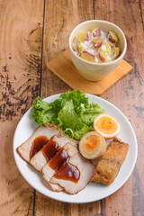 焼豚と鯖の竜田揚げ