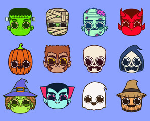 Halloween Head Character cute horror