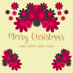 Beautiful Christmas card to wish an happy new year and an happy Holidays Vectorial typography illustration. 