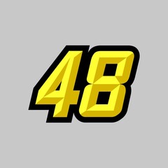 Creative modern logo design racing number 48