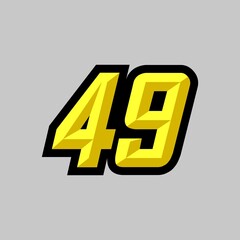 Creative modern logo design racing number 49