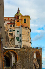 Atrani , a coastal fishing village scenic streets and stunning coast  at the Amalfi Coast.